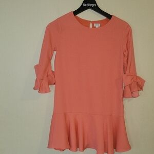 Orange Ruffle Sleeve Dress (Girls)